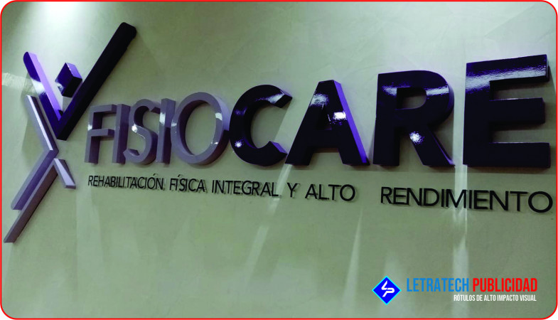 Letras corpóreas metalicas pintadas en sistema automotriz.